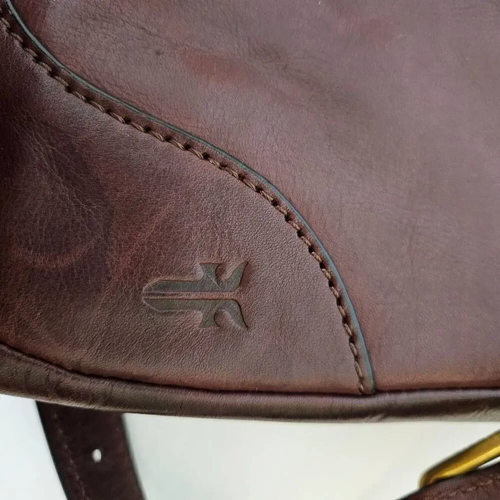 Frye large leather hobo bag, reddish brown.